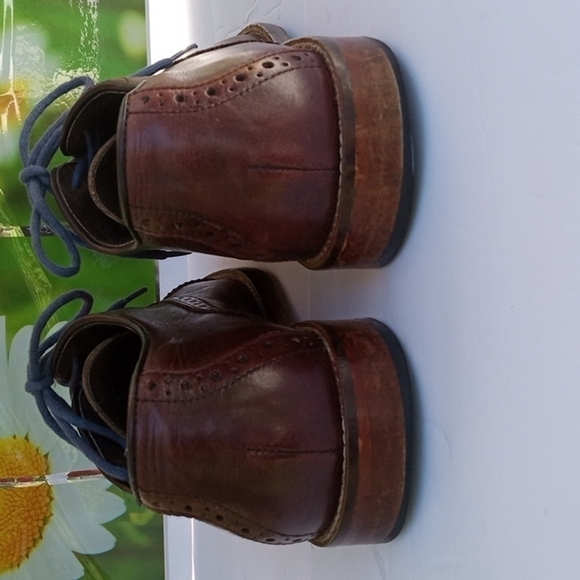 Aston Grey Men's leather Oxfords, 9.5,  Burgundy Brown, Pre-owned - Picture 3 of 14